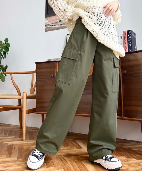 『セール実施中』商品名:タック入りセミワイドカーゴパンツカテゴリ:パンツ>カーゴパンツブランド品番:mt03005素材:本体; ポリエステル100%原産国:中国カラー:アイボリー，ブラック，カー