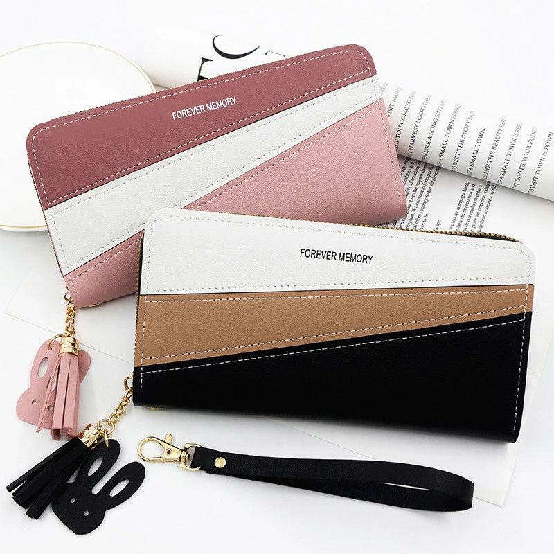 母 女性用 長財布 レディース ウォレット カード入れ ロングウォレット 大容量 レディース長財布 多い コインケース 財布 可愛い ウォレット 可愛い 女性 プレゼント カラーブロック