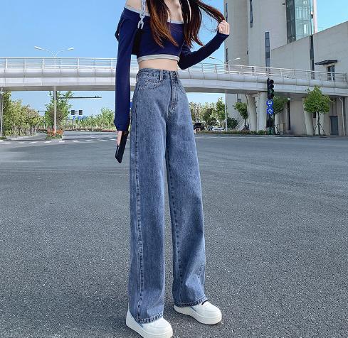 ワイドパンツ イエロー デニムパンツ 着やせ 韓国風 ゆったり ジーンズ ロングパンツ ストリート ストレートパンツ ワイドデニムパンツ カジュアル お洒落 大人美脚 脚長 ロールアップ ハイウエスト