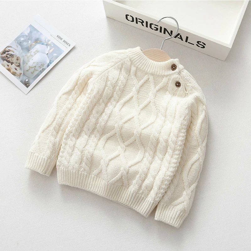 ニット 子供服 ベビー セーター キッズ トップス 裏起毛あり/なし 春秋冬 ケーブル編み 長袖 暖かい 女の子男の子 お出かけ オシャレ 肩ボタン付き 遊び着 通学 普段着 通園