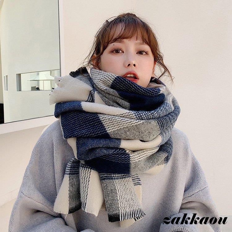 ■商品名 マフラー レディース チェック柄 無地 秋 冬 40代 かわいい ロング ボリューム ロングマフラー お揃いコーデ ギフト クリスマス フリンジ 20代 30代 50代 ■サイズ ワンサイズ