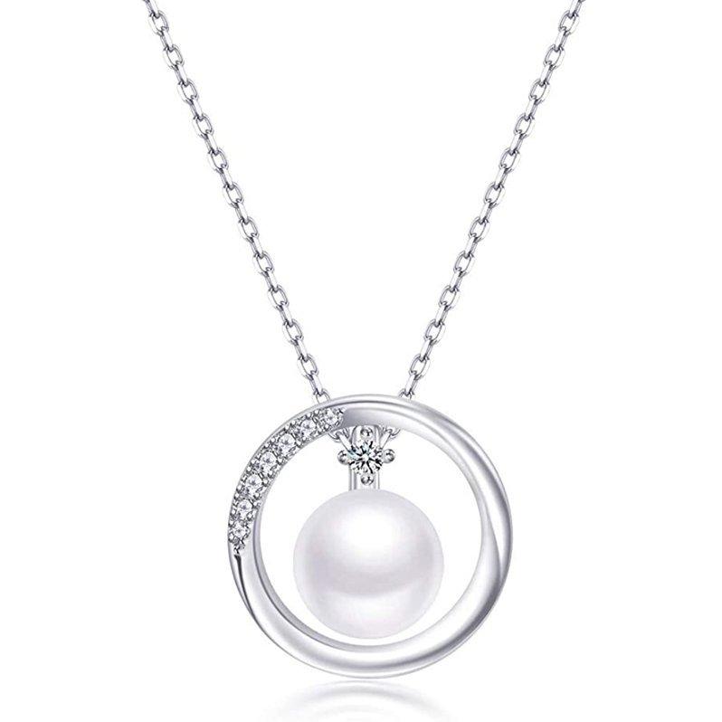 [F.Bird] ネックレス レディース 本真珠 ペンダント 女性 真珠 パール ネックレス シルバー925 アクセサリー 誕生日 プレゼント 女性 人気 ジュエリー asin-fb-B081JD1Y