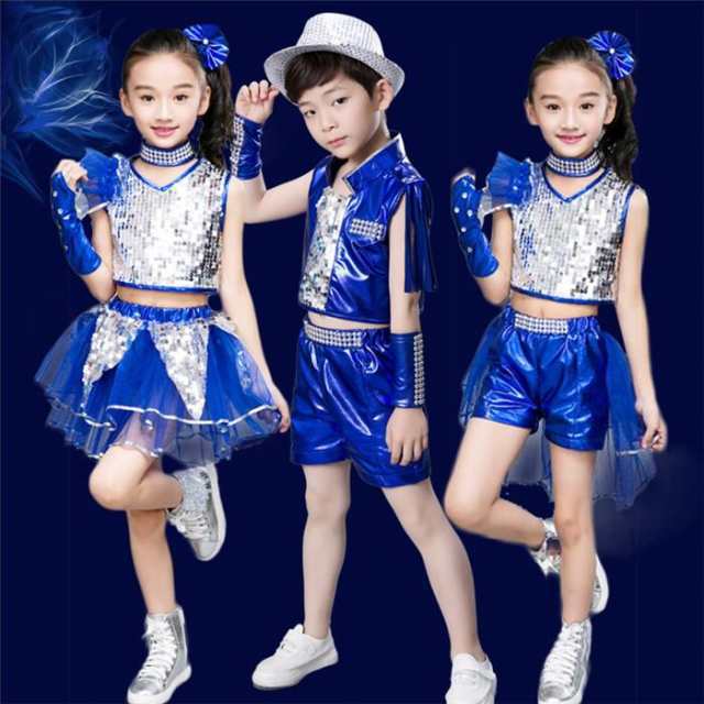 ダンスウェア キッズ ジュニア ジャズダンス衣装 セットアップ トップス ショートパンツ スカート スパンコール 子供 男の子 女の子 ガールズ【商品説明】イベントやステージ、学園祭などにピッタリのダ
