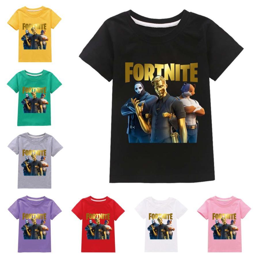 12色Tシャツ FORTNITE フォートナイト ティーシャツ 子供 キッズ 男の子 女の子 半袖 マイダス ブルーダス スカイ ゲーム キャラクター8367 イエロー/150cm